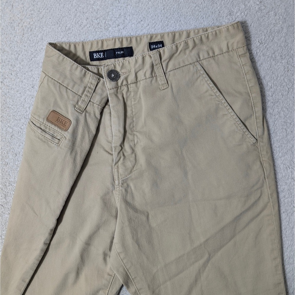 BKE Tyler Pants Mens 34/34 Khaki Stretch Chino Straight Leg